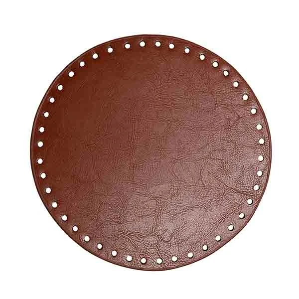 Go Handmade Taske Kurve Base, PU Læder, Rund, 20 cm 07 Brun