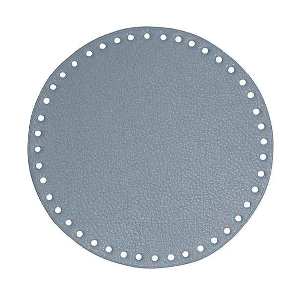 Go Handmade TaskeKurve Base, PU Læder, Rund, 20 cm 22385 Blå