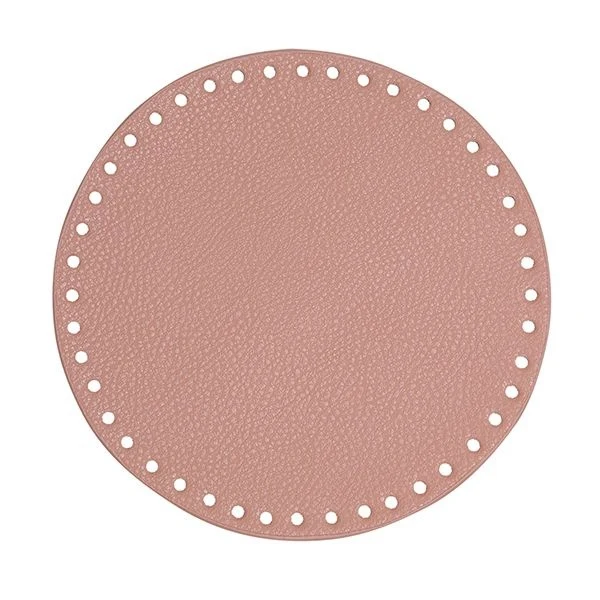 Go Handmade TaskeKurve Base, PU Læder, Rund, 20 cm 22386 Rosa