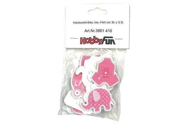 Træklistermærker Lyserød, 12 stk