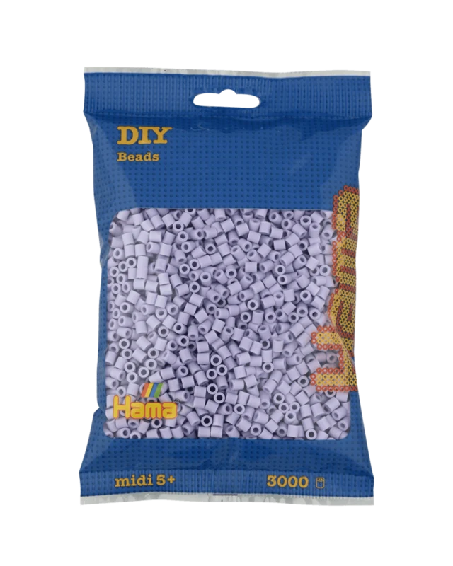 Hama Midi Perler, Ensfarvet, 3000 stk 201-106 Lys lavendel