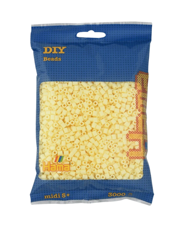 Hama Midi Perler, Ensfarvet, 3000 stk 201-02 Creme