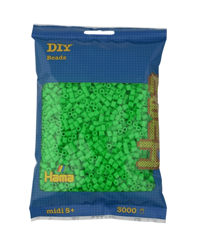 Hama Midi Perler, Ensfarvet, 3000 stk 201-42 Flour grøn