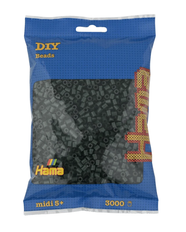 Hama Midi Perler, Ensfarvet, 3000 stk 201-28 Mørkegrøn
