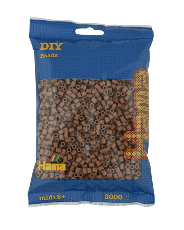 Hama Midi Perler, Ensfarvet, 3000 stk 201-76 Nougat