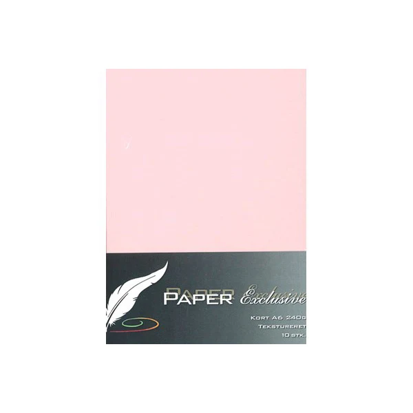 Paper Exclusive Dobbelt Kort A6, 240 g, Tekstureret, 10 stk Blossom