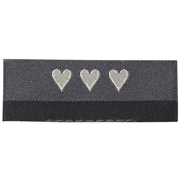 Go Handmade Vævet Label, Dobbeltsidet, Handmade with love, 50 x 11,5 mm, 10 stk Bagside