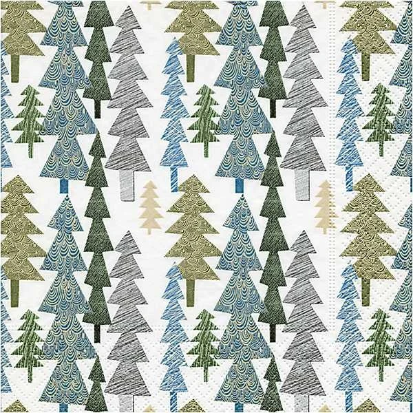Servietter, Jul, 33 x 33 cm, 20 stk Moderne juletræer