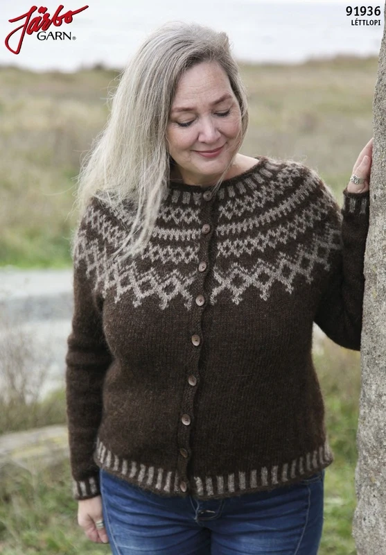 91936 Sjön - Trøje med Mønsterstrikket Bærestykke