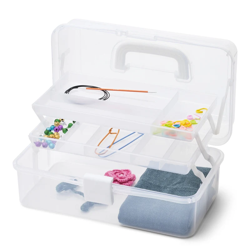 Plastboks med låg Transparent 30,5 x 16,5 cm, 10 rum