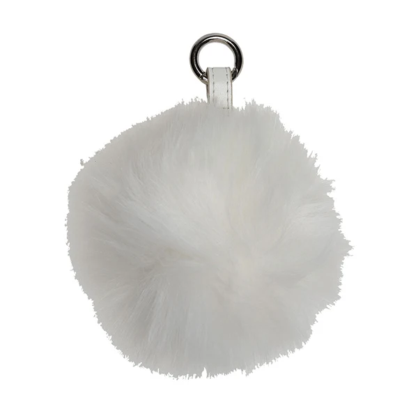 Go Handmade Pompon m. ringlås, 11 cm 22223 Hvid - hvid strop
