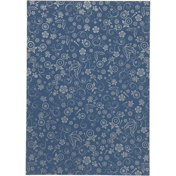 Papir, A4, svagt sølvprint, blå