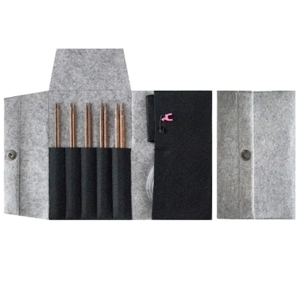Pony Perfect Udskiftbare Rundpindesæt Grå/Sort Etui