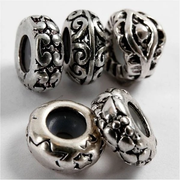 Metal links forsølvet, 10 stk.