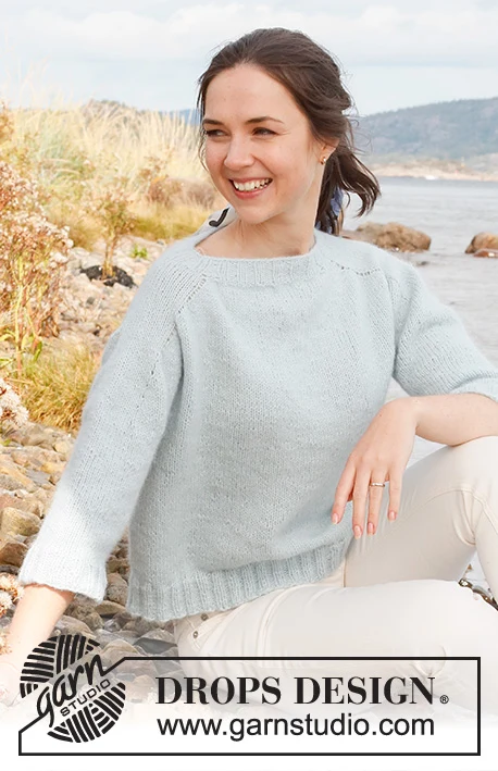222-9 Blue Glaze Sweater by DROPS Design