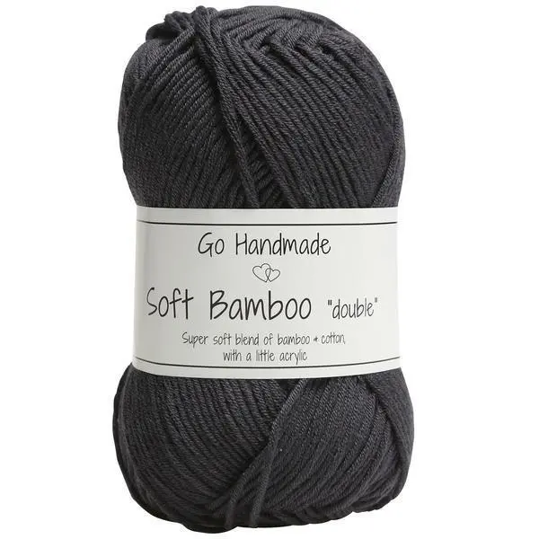 Go Handmade Soft Bamboo "Double" 17772 Sort/Grå