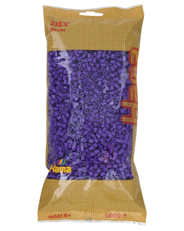 Hama Midi Perler, Ensfarvet, 6000 stk 205-07 Lilla