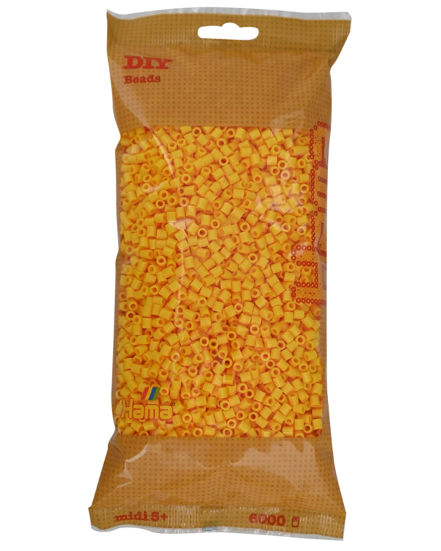 Hama Midi Perler, Ensfarvet, 6000 stk 205-03 Gul