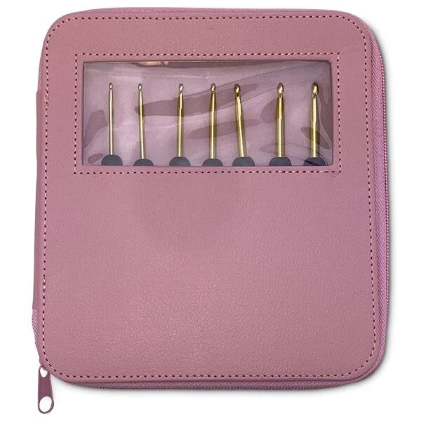 HobbyArts Hæklenålesæt - Sort/Rosa