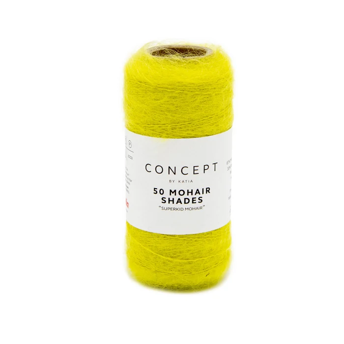 Katia 50 Mohair Shades 21 Grøngul (lysere end billedet)
