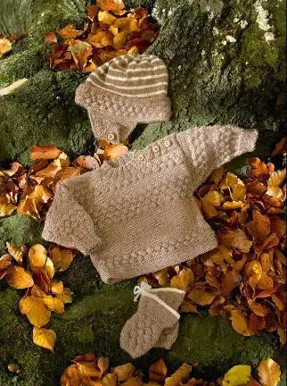 Baby/børnesømandsbluse med hue og vanter (3 mdr. - 4 år)