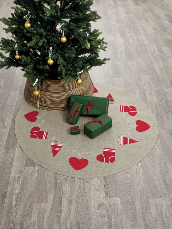 Permin Julebroderi - Hjerte og kræmmerhus 125Ø