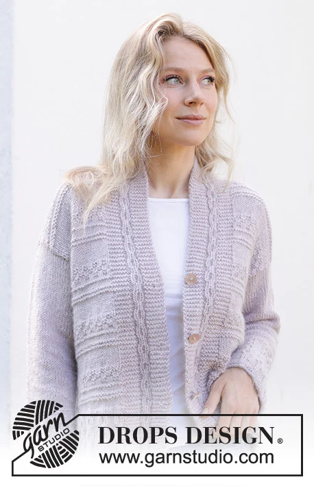 243-18 Lavender Romance Cardigan by DROPS Design