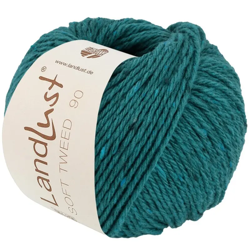 Lana Grossa Landlust Soft Tweed 90 30 Petrolgrøn meleret