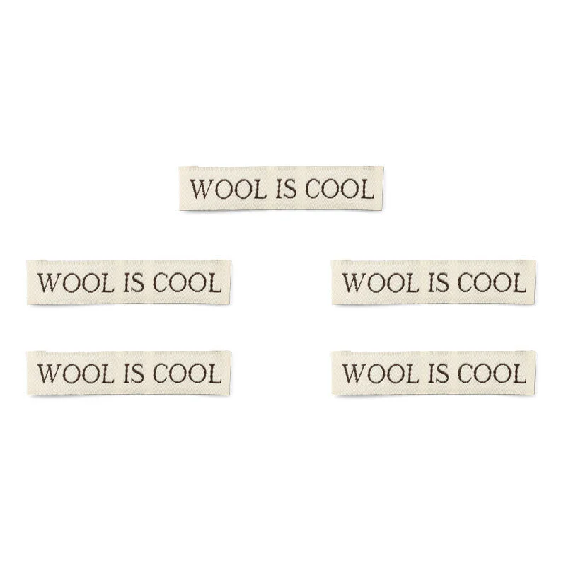 LindeHobby Wool Is Cool Label (7 cm x 1 cm), 5 stk