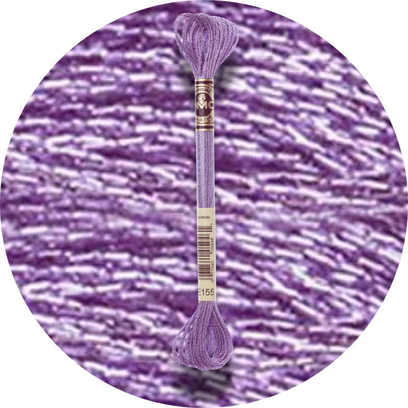 DMC Mouliné Light Effects E155 Metallisk mauve