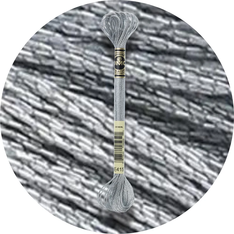 DMC Mouliné Light Effects E415 Metallisk krom