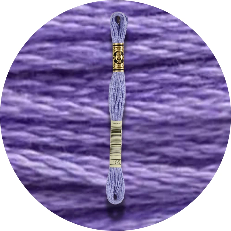 DMC Mouliné Spécial 25, Blå/Lilla nuancer 0155