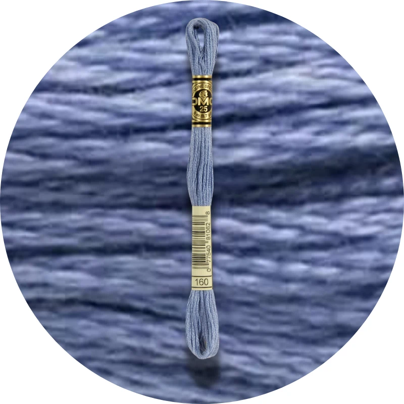 DMC Mouliné Spécial 25, Blå/Lilla nuancer 0160