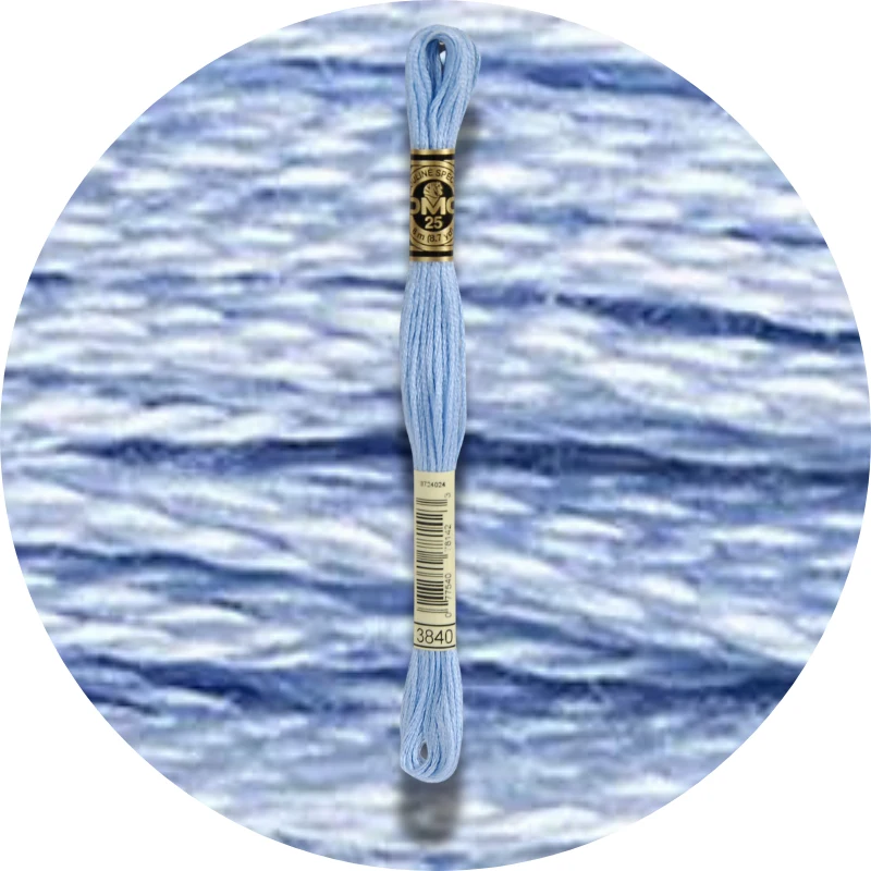DMC Mouliné Spécial 25, Blå/Lilla nuancer 3840