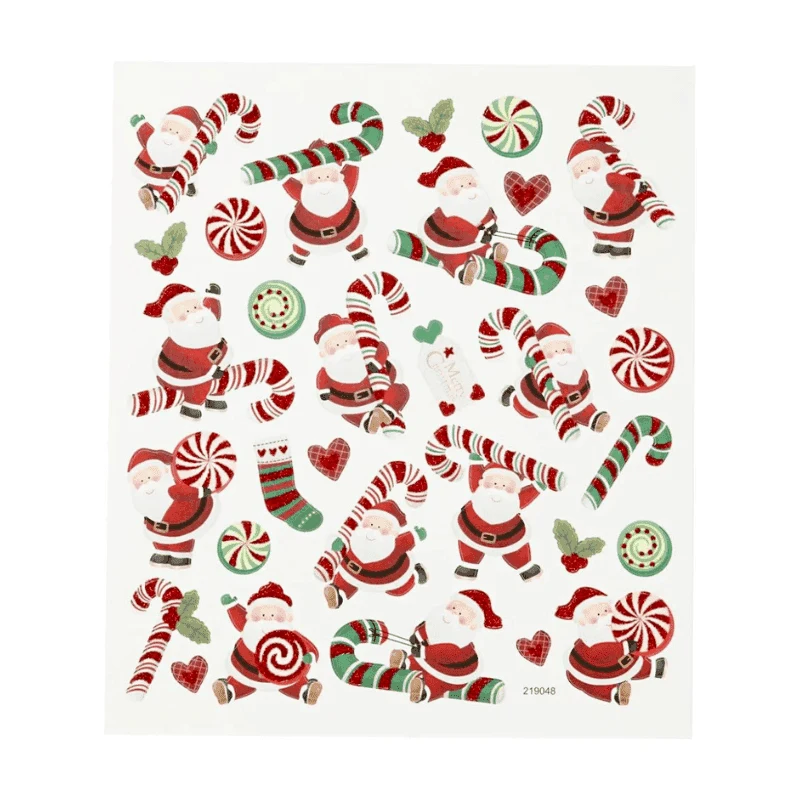 Stickers, Jul, 15 x 16.5 cm, 1 ark Julemand og sukkerstok