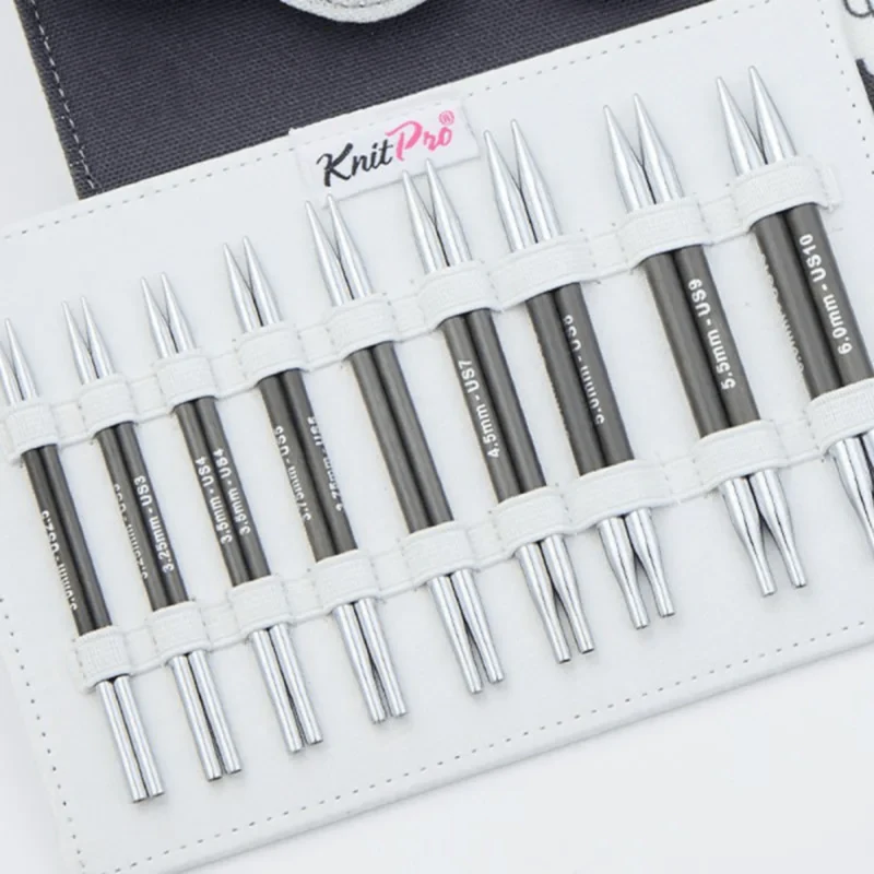 KnitPro Karbonz Special Udskiftelige Rundpindesæt, Deluxe, 10 cm