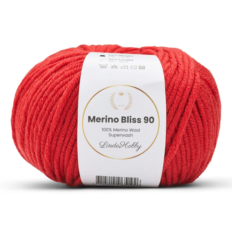 LindeHobby Merino Bliss 90 27 Rød