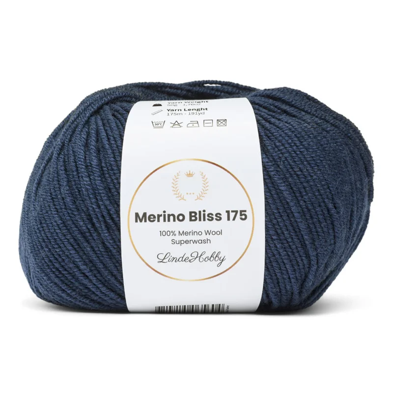 LindeHobby Merino Bliss 175 25 Mørk stålblå