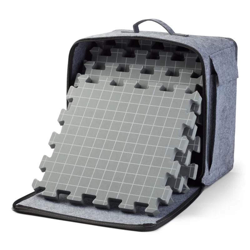 LindeHobby Blocking Måtter i Filtet Taske med 100 T-nåle, Grå