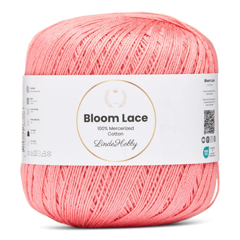 LindeHobby Bloom Lace Mercerized Cotton 11 Koral