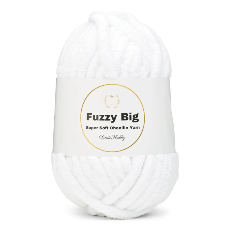 LindeHobby Fuzzy Chenille BIG 01 Hvid