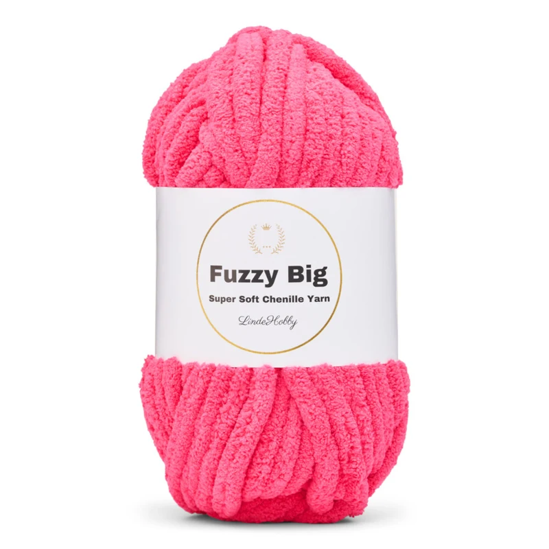 LindeHobby Fuzzy Chenille BIG 21 Mørk sukkersød pink