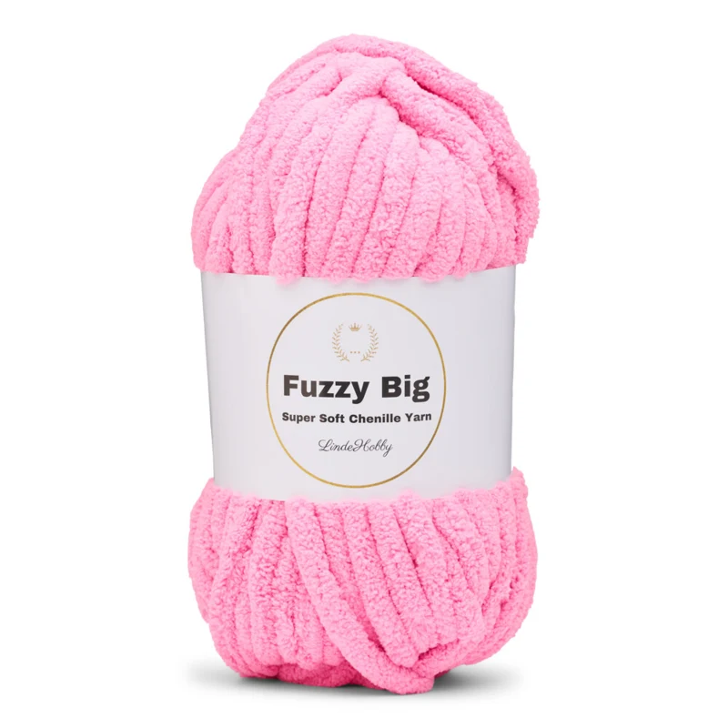 LindeHobby Fuzzy Chenille BIG 48 Neonlyserød (lys)