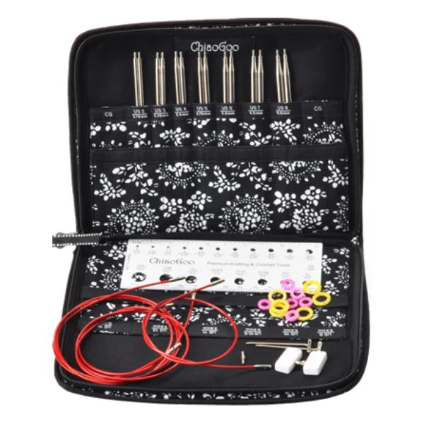 ChiaoGoo Udskiftelige Rundpindesæt Twist Red Lace, Small, 13 cm