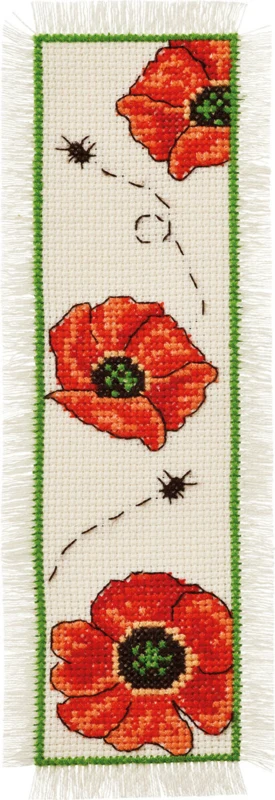 Broderikit Valmuer 7 x 22 cm