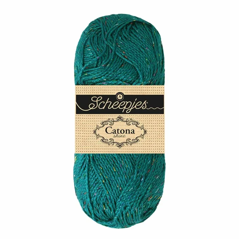 Scheepjes Catona Shine 401-R Dark Teal - Rainbow
