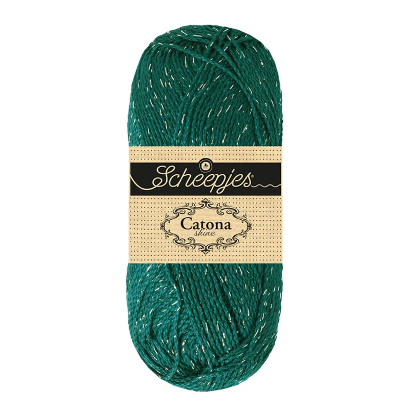 Scheepjes Catona Shine 401-S Dark Teal - Silver