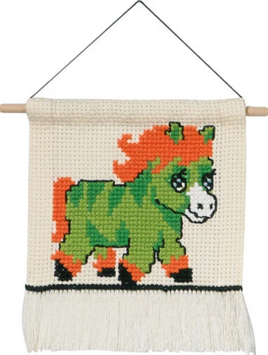 Broderikit MFK grøn pony 5119/18 16x18 cm