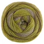 Lana Grossa Gomitolo Gala 4034 Lillagrå/mørk-/lys oliven/limegrøn