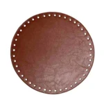 Go Handmade Taske Kurve Base, PU Læder, Rund, 20 cm 07 Brun